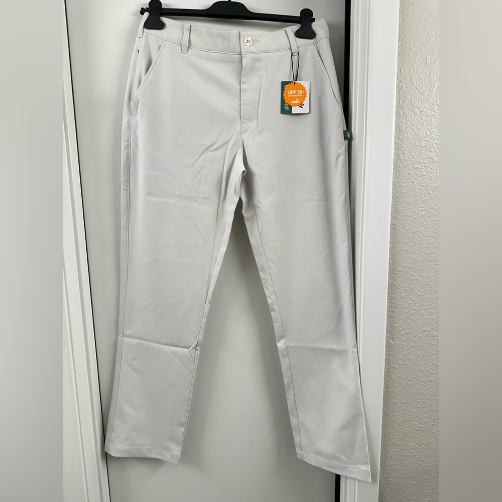 NWT $120 Puma X Quiet Golf Men’s Pants Athletic Golf Pants Sedate Gray UPF 50+